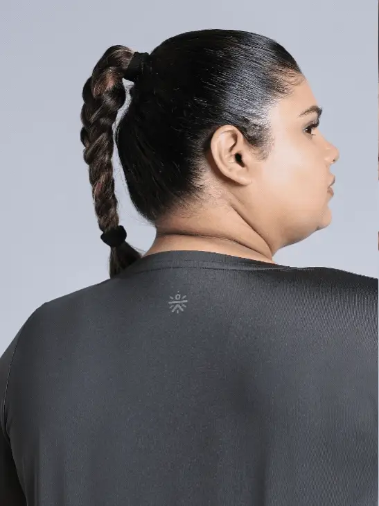 Women's Grey Full Sleeve Plus Size Training T-shirt - Image 7