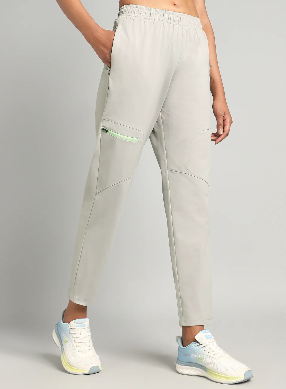 Women's Grey In Motion Run Trackpants
