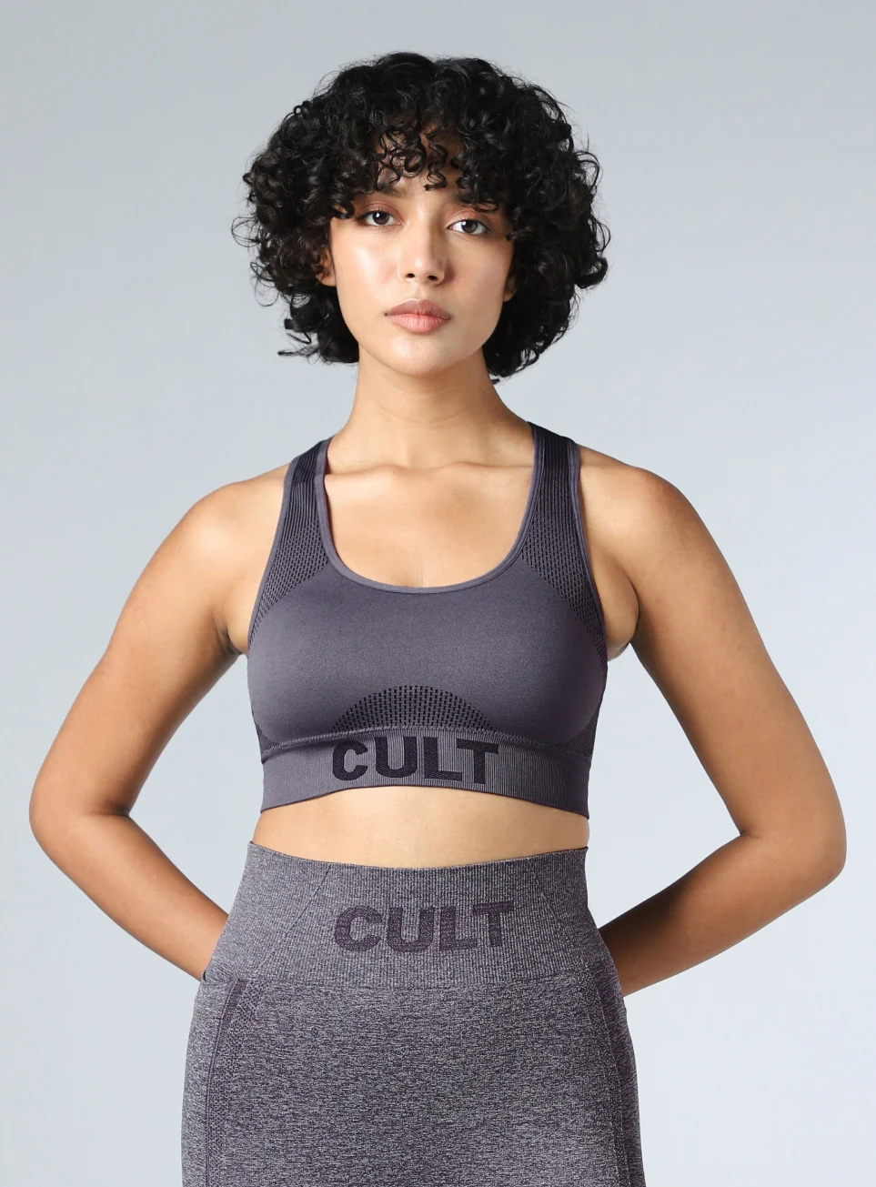 Women's Grey Momentum Medium Support Seamless Bra - Image 4
