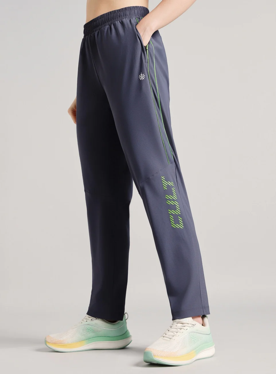 Women's Grey Power Pop Training Trackpants