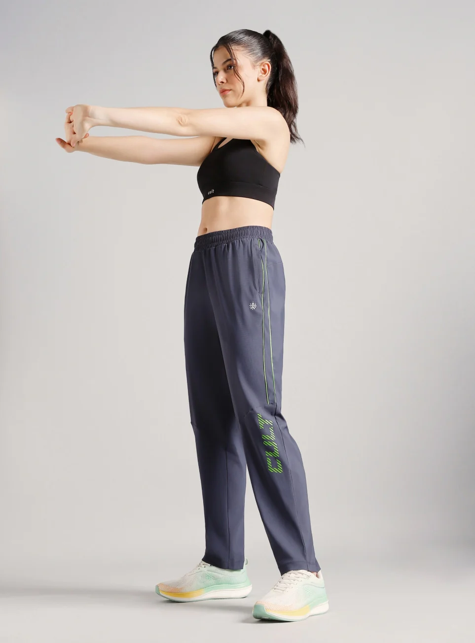 Women's Grey Power Pop Training Trackpants - Image 2