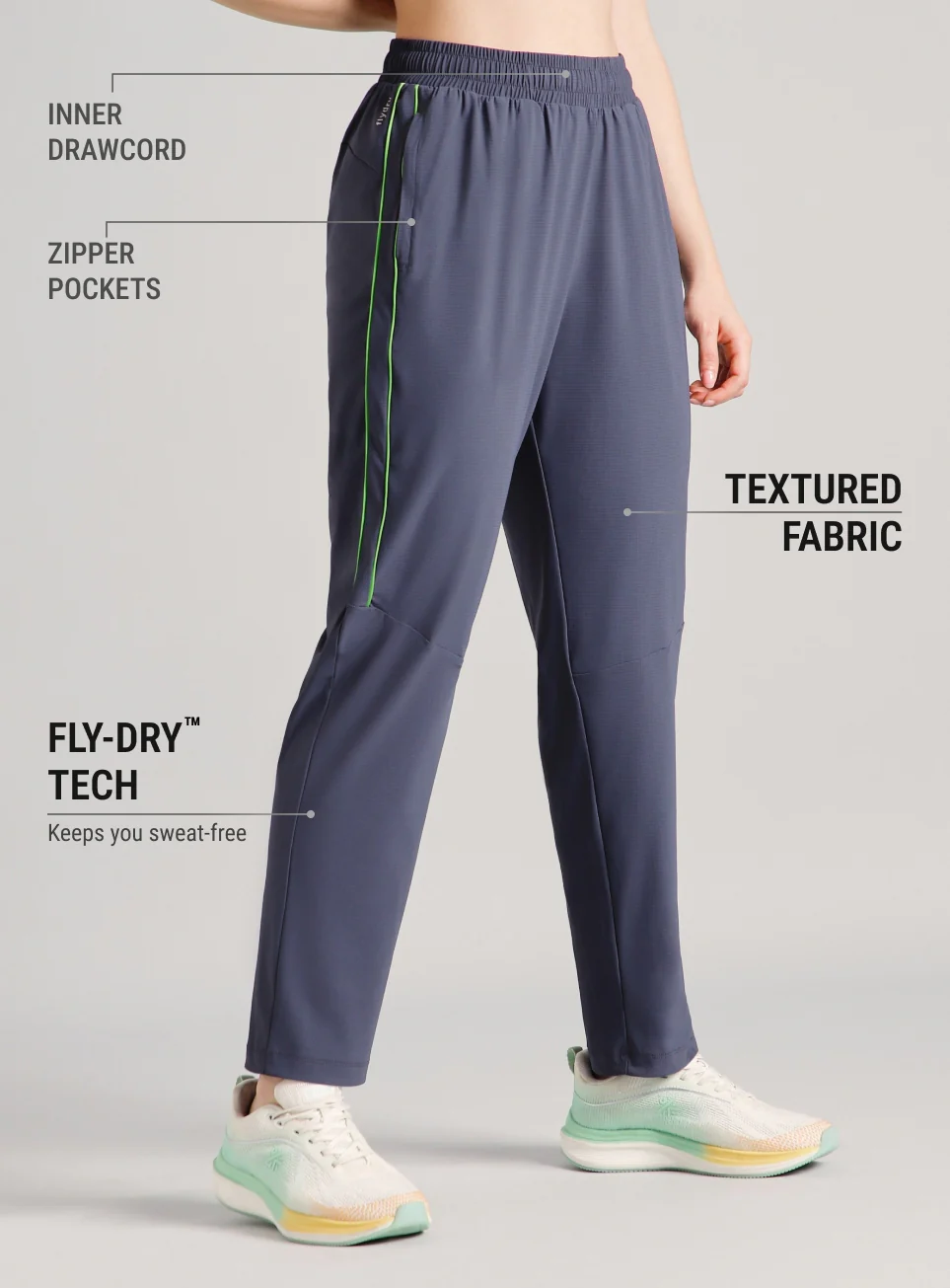 Women's Grey Power Pop Training Trackpants - Image 5