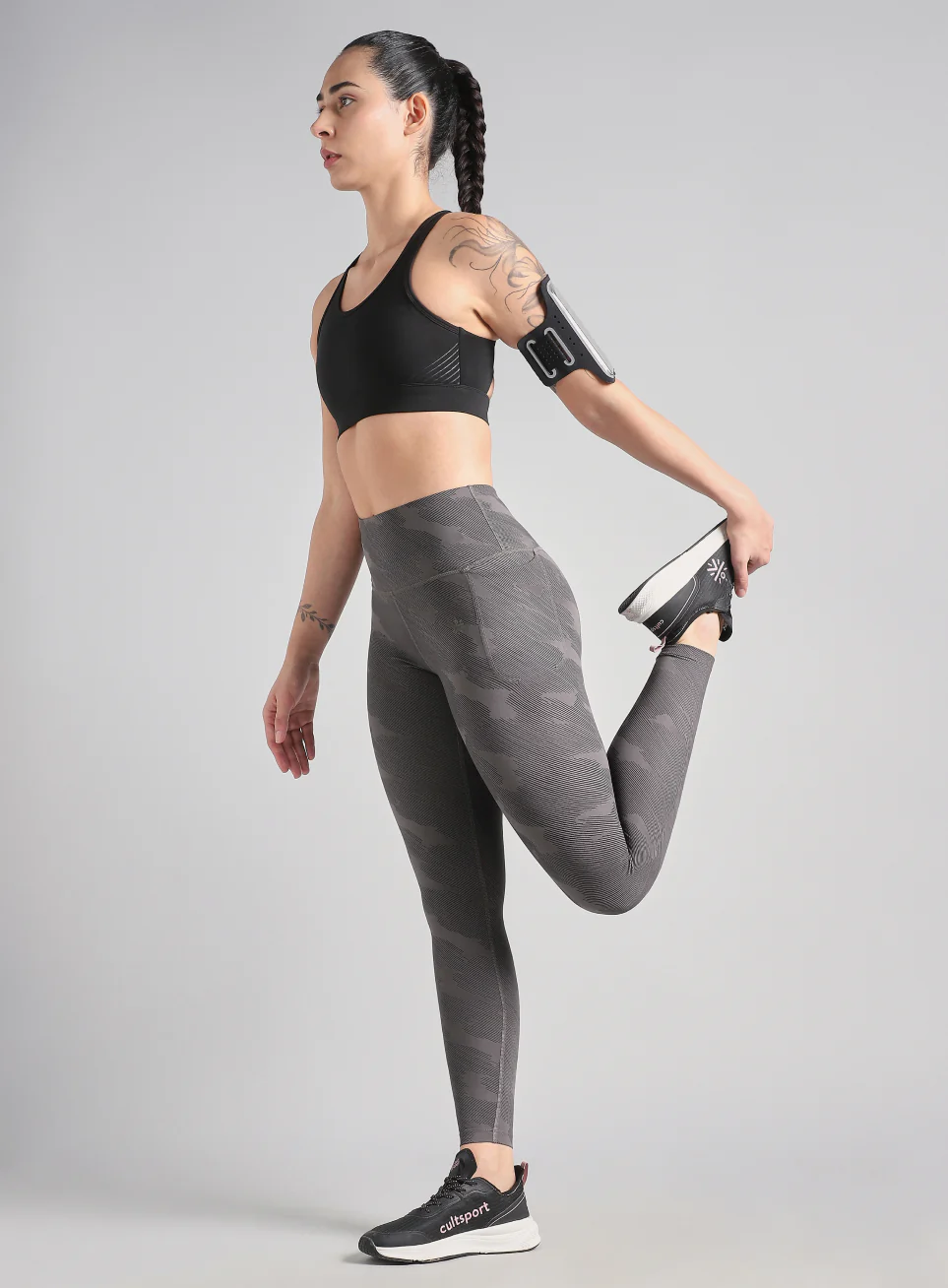 Women's Grey The Run Project Printed COMFlex Tights - Image 2