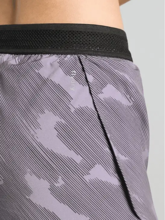 Women's Grey Urban Camo Shorts with Inbuilt Tights - Image 9