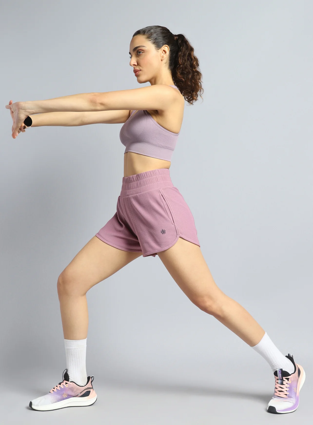 Women's Lavender Training Sculpted Shorts - Image 2