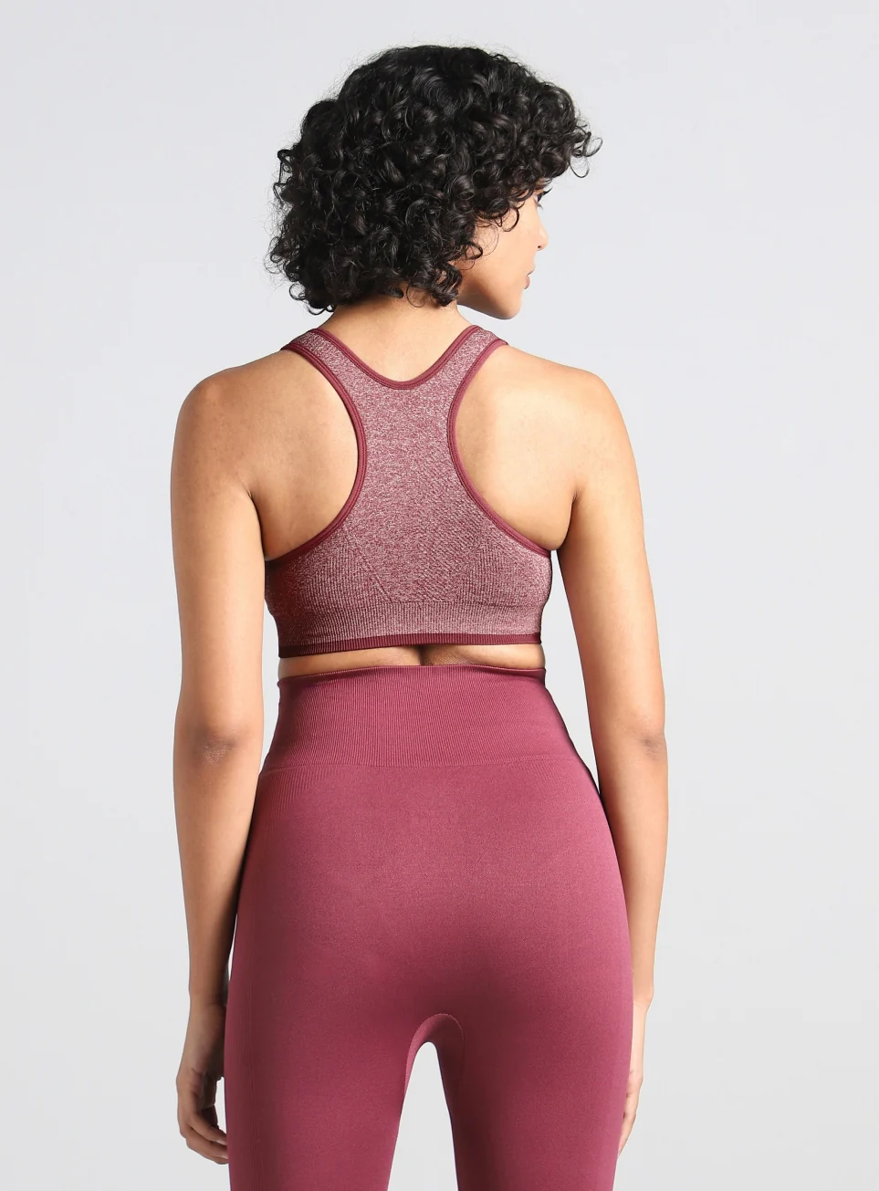 Women's Maroon Medium Support Seamless Reversible Bra - Image 6