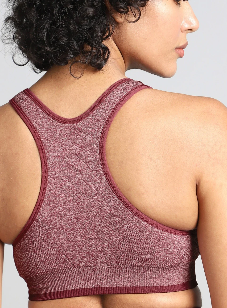 Women's Maroon Medium Support Seamless Reversible Bra - Image 8