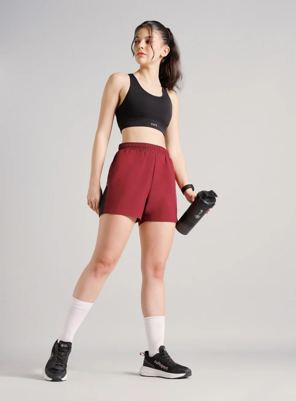 Women's Maroon Moonlight Runner's Shorts - Image 2