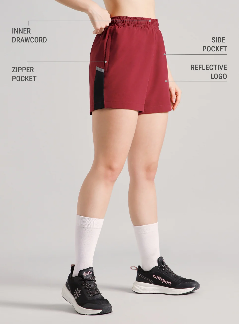 Women's Maroon Moonlight Runner's Shorts - Image 5
