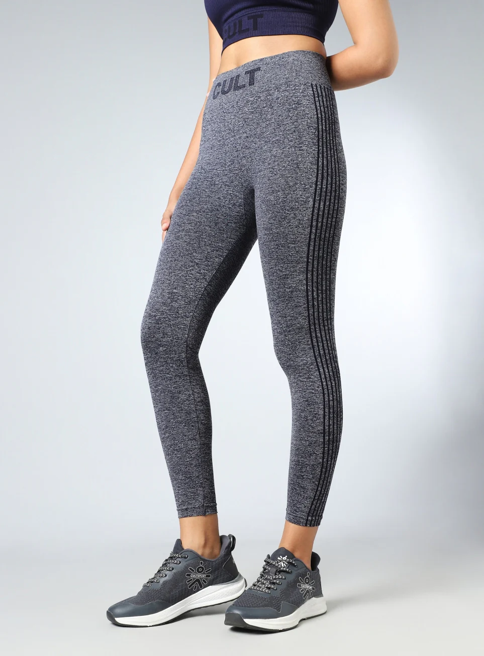 Women's Navy Momentum Seamless Tights