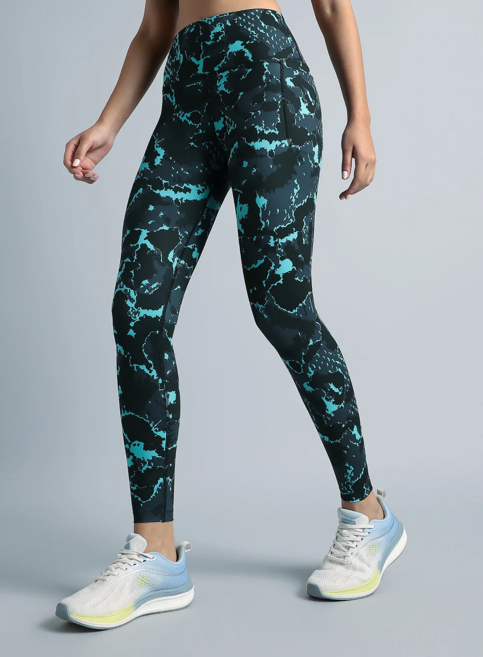 Women's Navy Pacer AOP Comflex Tights