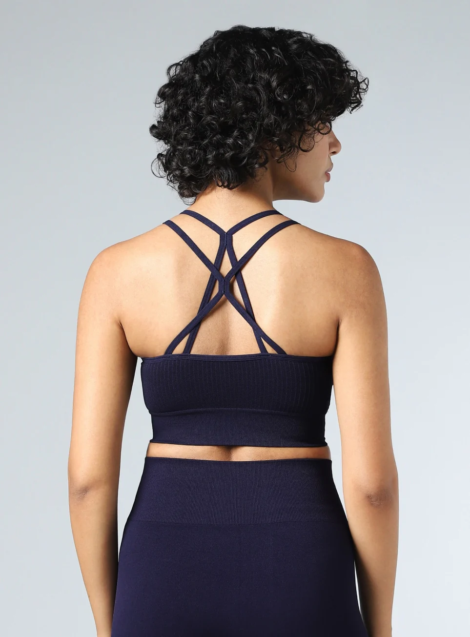Women's Navy Powerflow Medium Support Seamless Bra - Image 6