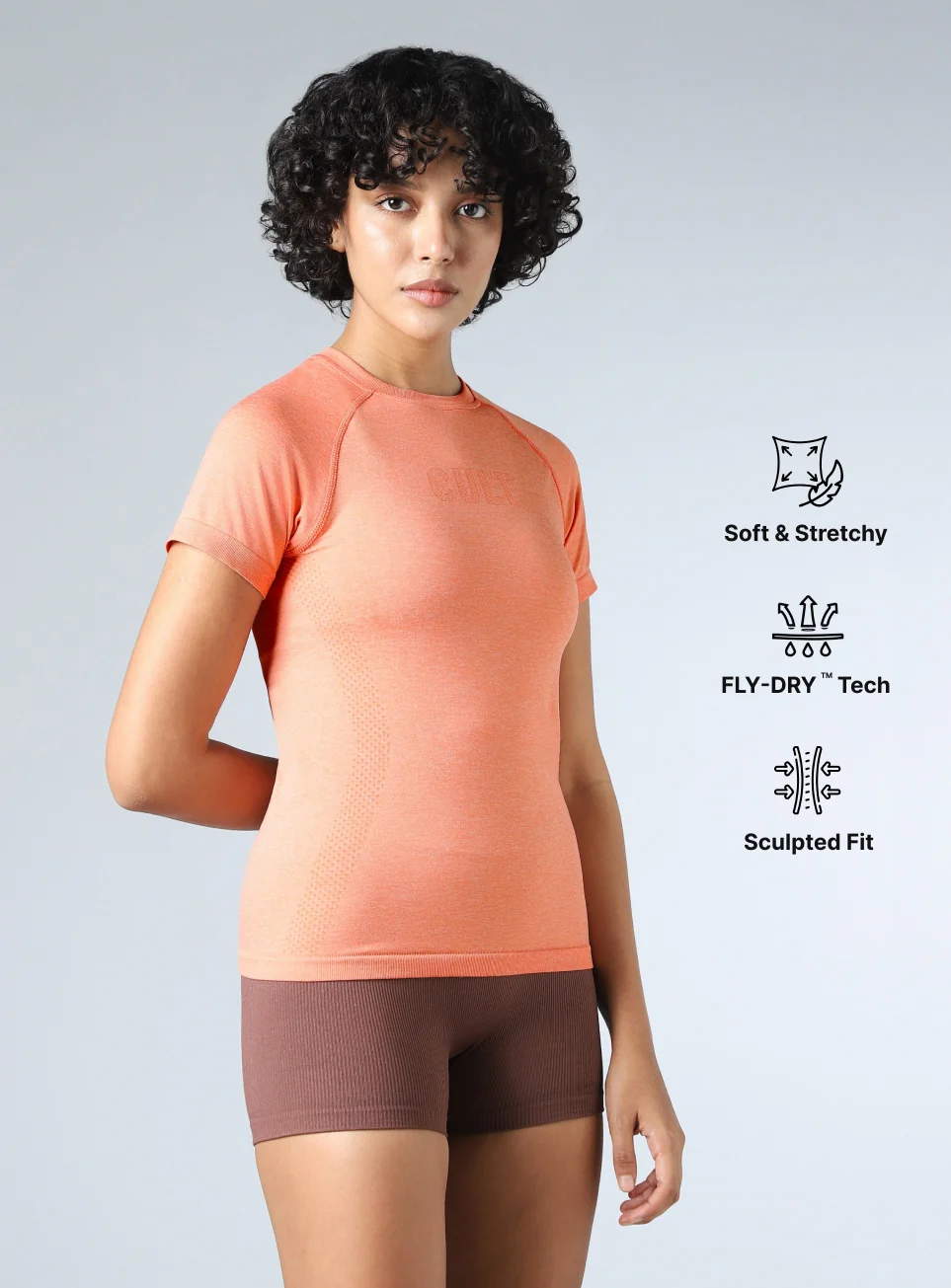 Women's Peach Contour Seamless T-shirt - Image 5