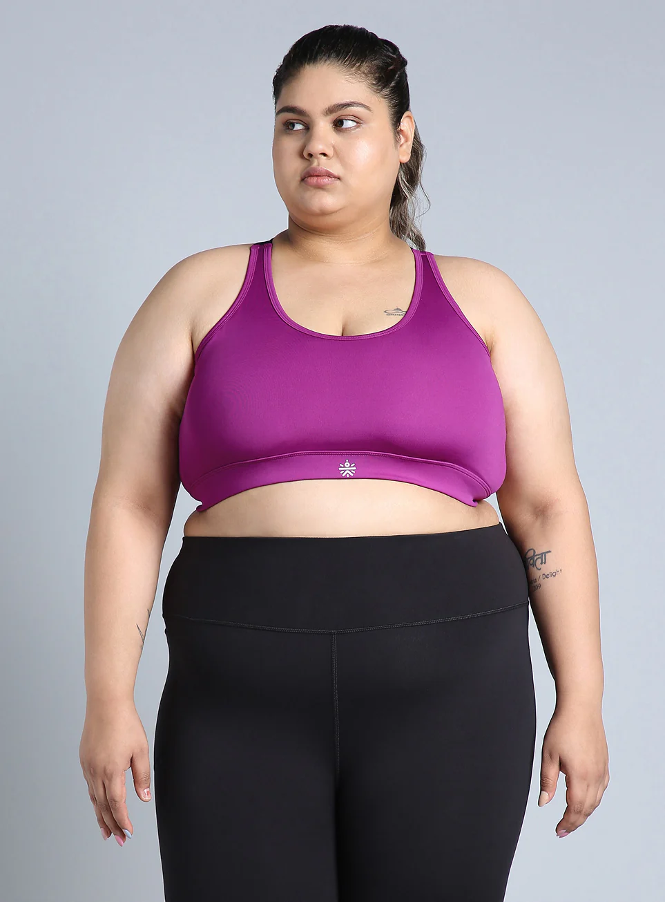 Women's Pink Adjustable Strap Training High Support Plus Size Sports Bra - Image 4