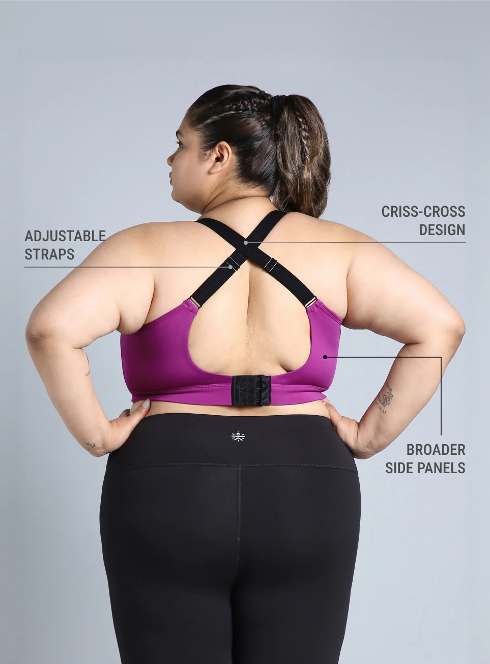 Women's Pink Adjustable Strap Training High Support Plus Size Sports Bra - Image 6