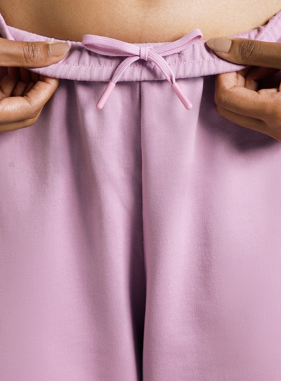 Women's Pink Contrast Edge Straight Fit Trackpants - Image 9
