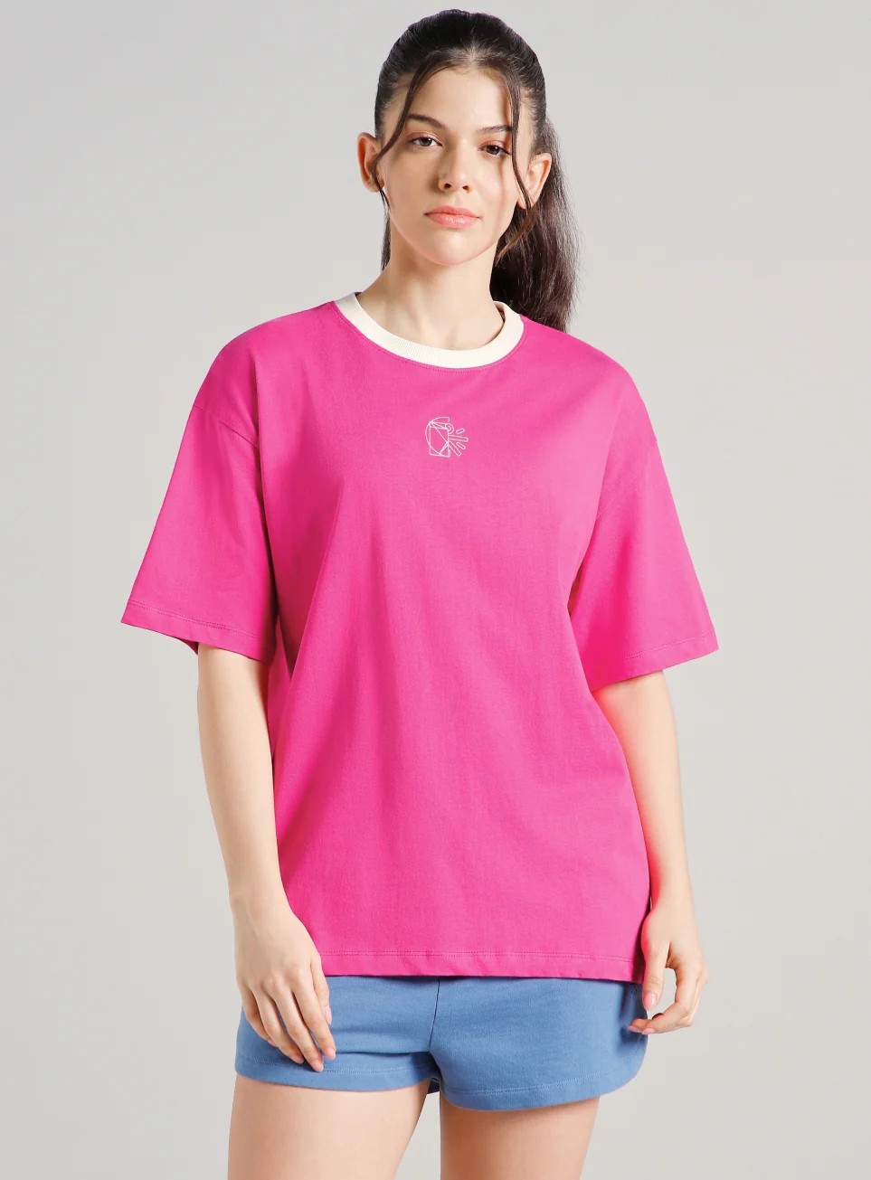Women's Pink Cult Logomania Print Oversized Fit T-shirt - Image 4