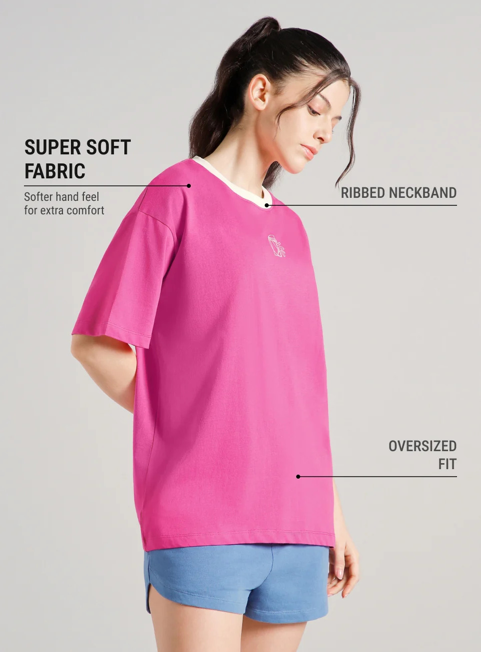 Women's Pink Cult Logomania Print Oversized Fit T-shirt - Image 5