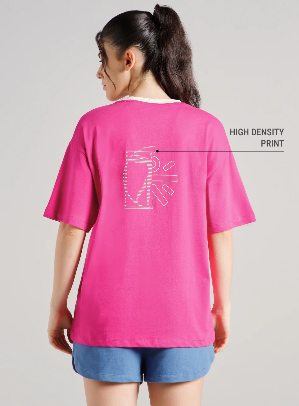 Women's Pink Cult Logomania Print Oversized Fit T-shirt - Image 6