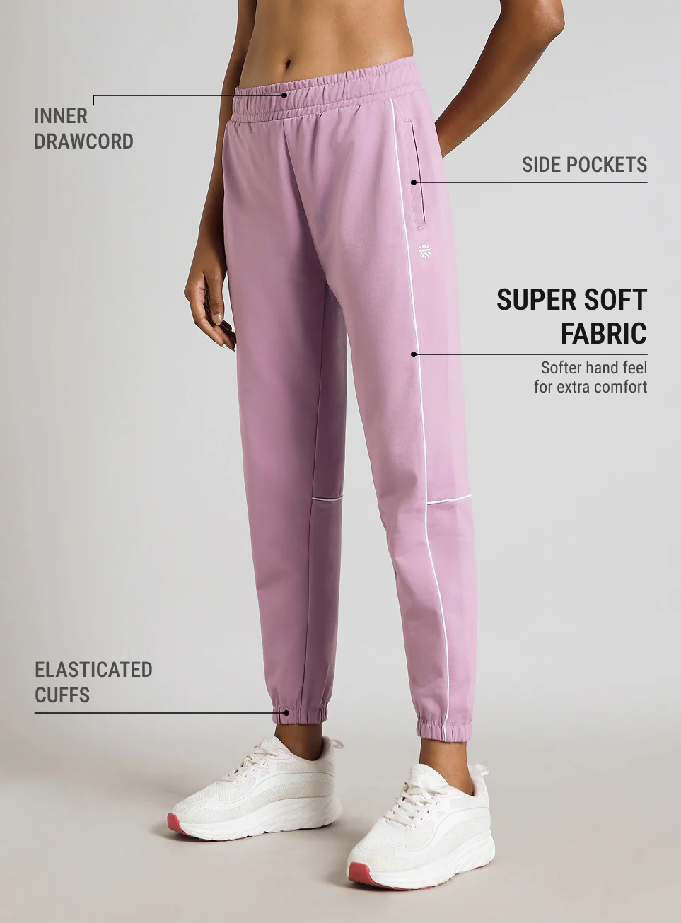 Women's Pink Panel Highlight Joggers - Image 5