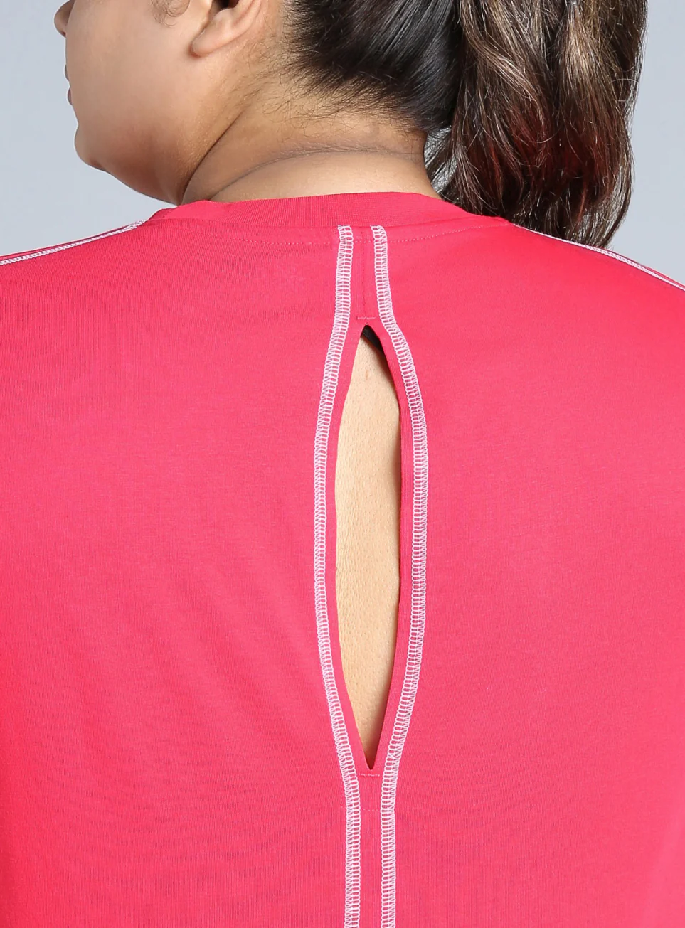Women's Pink Plus Size Back Vent Athleisure Tee - Image 8