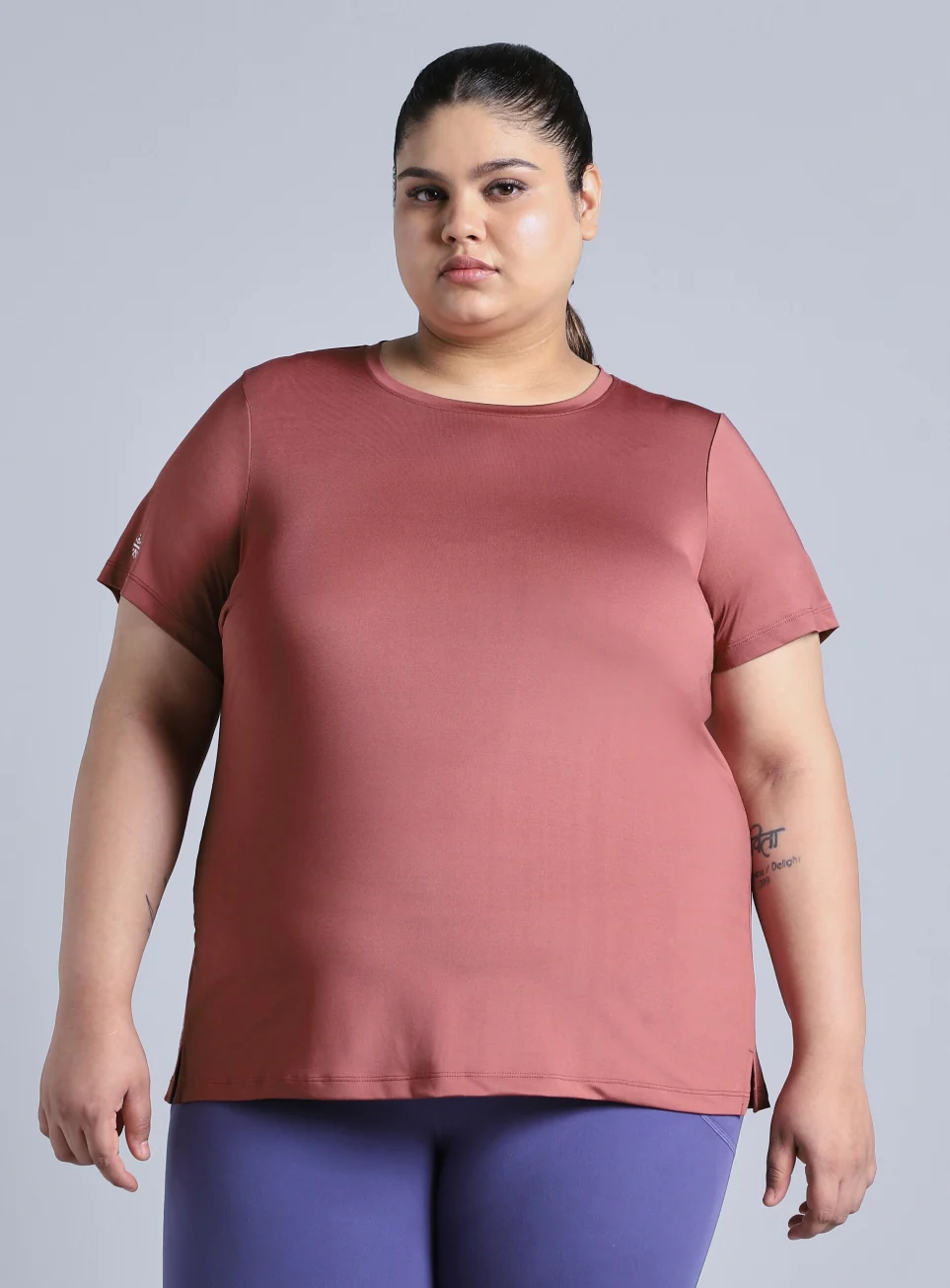 Women's Pink Plus Size Back Vent Training Tee - Image 4