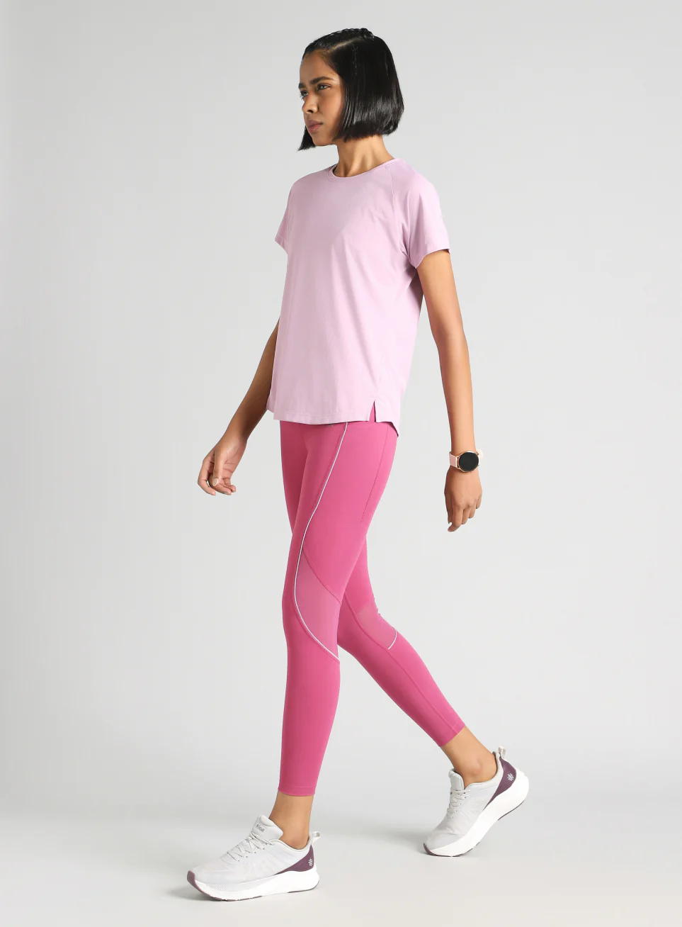 Women's Pink Run All Day COMFlex Tights - Image 2