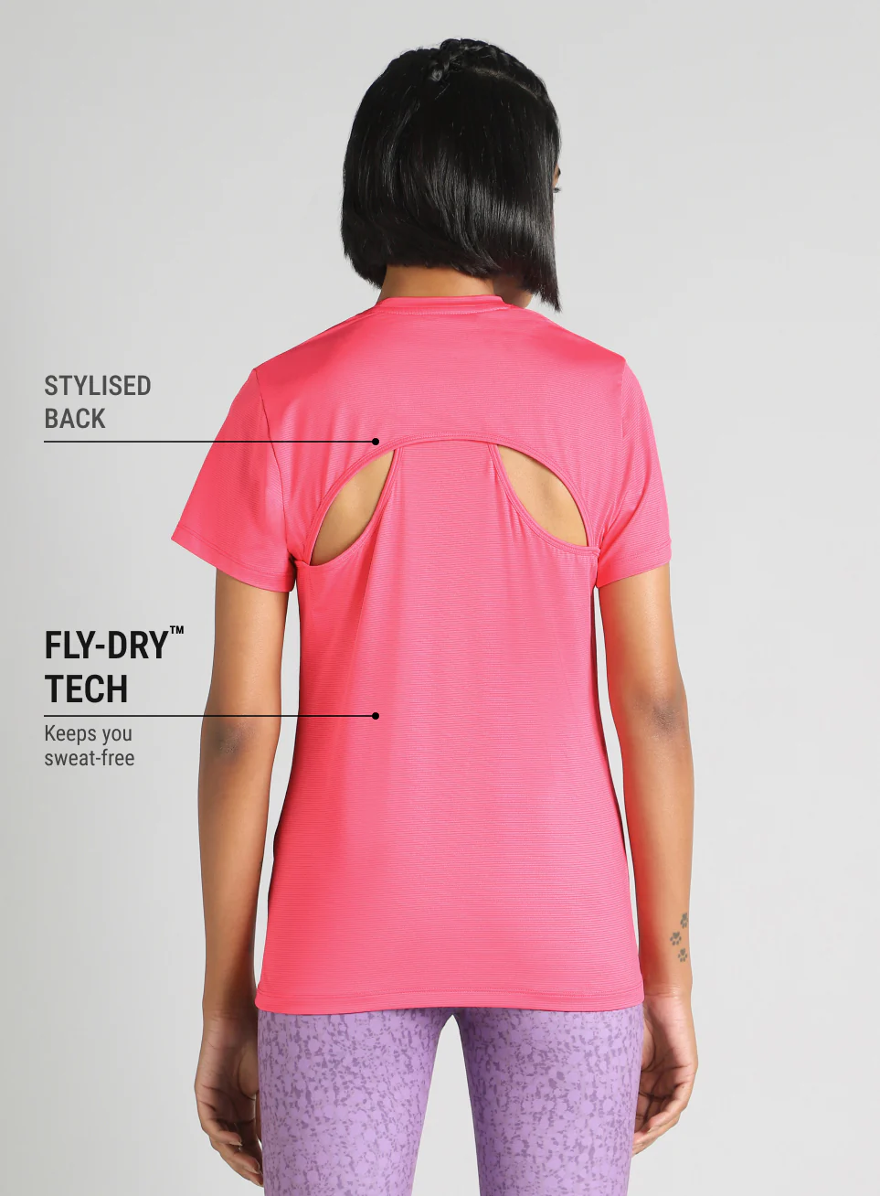Women's Pink Swift Back Vent Training T-Shirt - Image 6