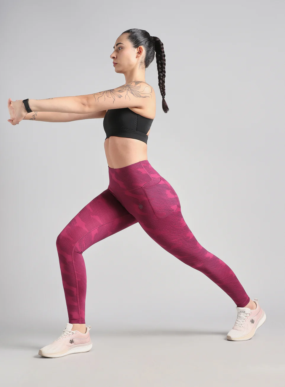 Women's Pink The Run Project Printed COMFlex Tights - Image 2