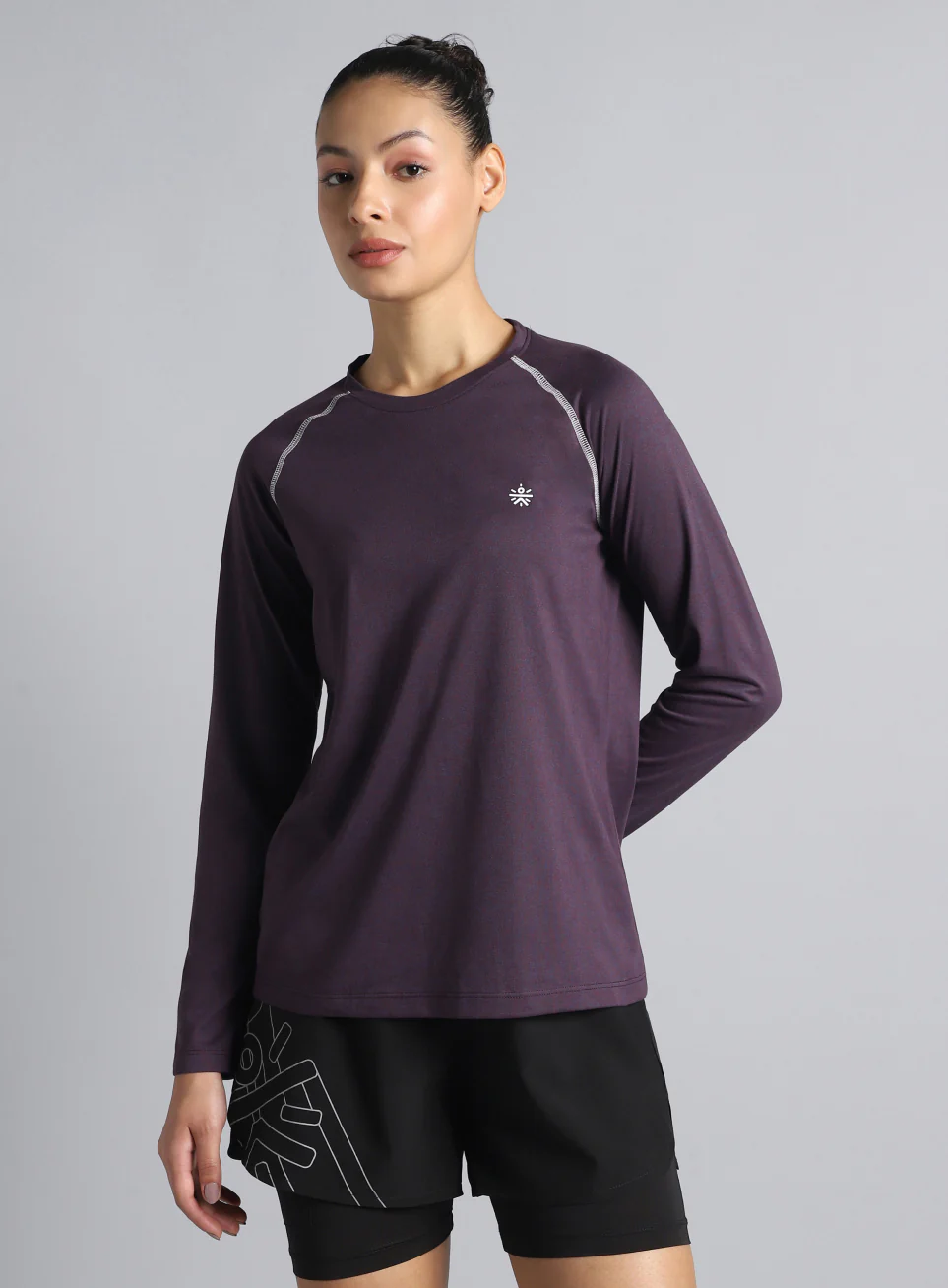 Women's Purple Active Day COMFORtech Full Sleeve T-Shirt