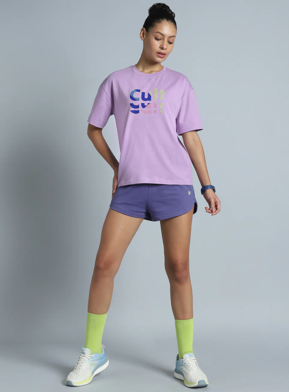 Women's Purple Back print Oversized fit T-shirt - Image 2