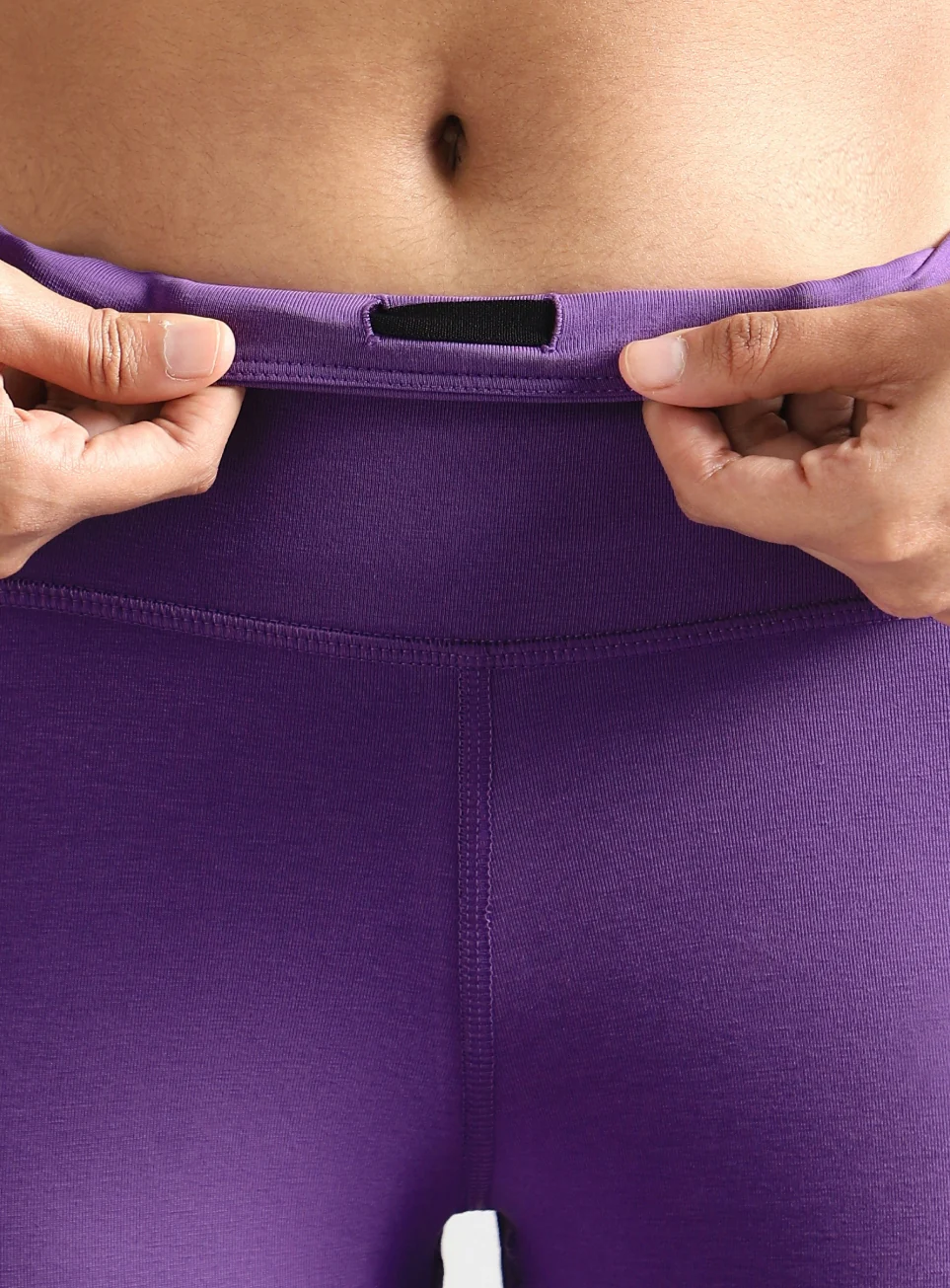 Women's Purple Breathe In-Out Yoga Cotton Tights - Image 10