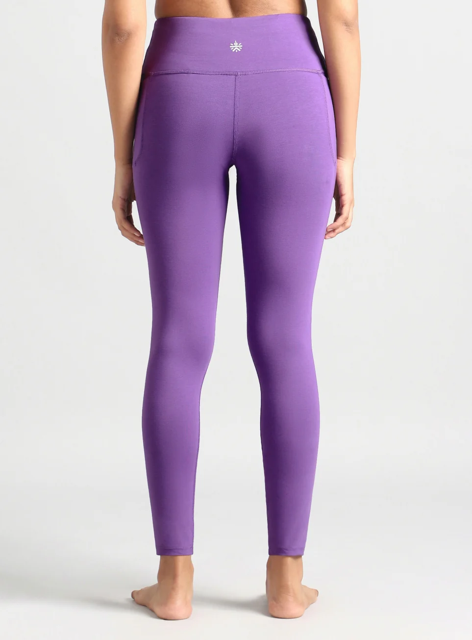 Women's Purple Breathe In-Out Yoga Cotton Tights - Image 6