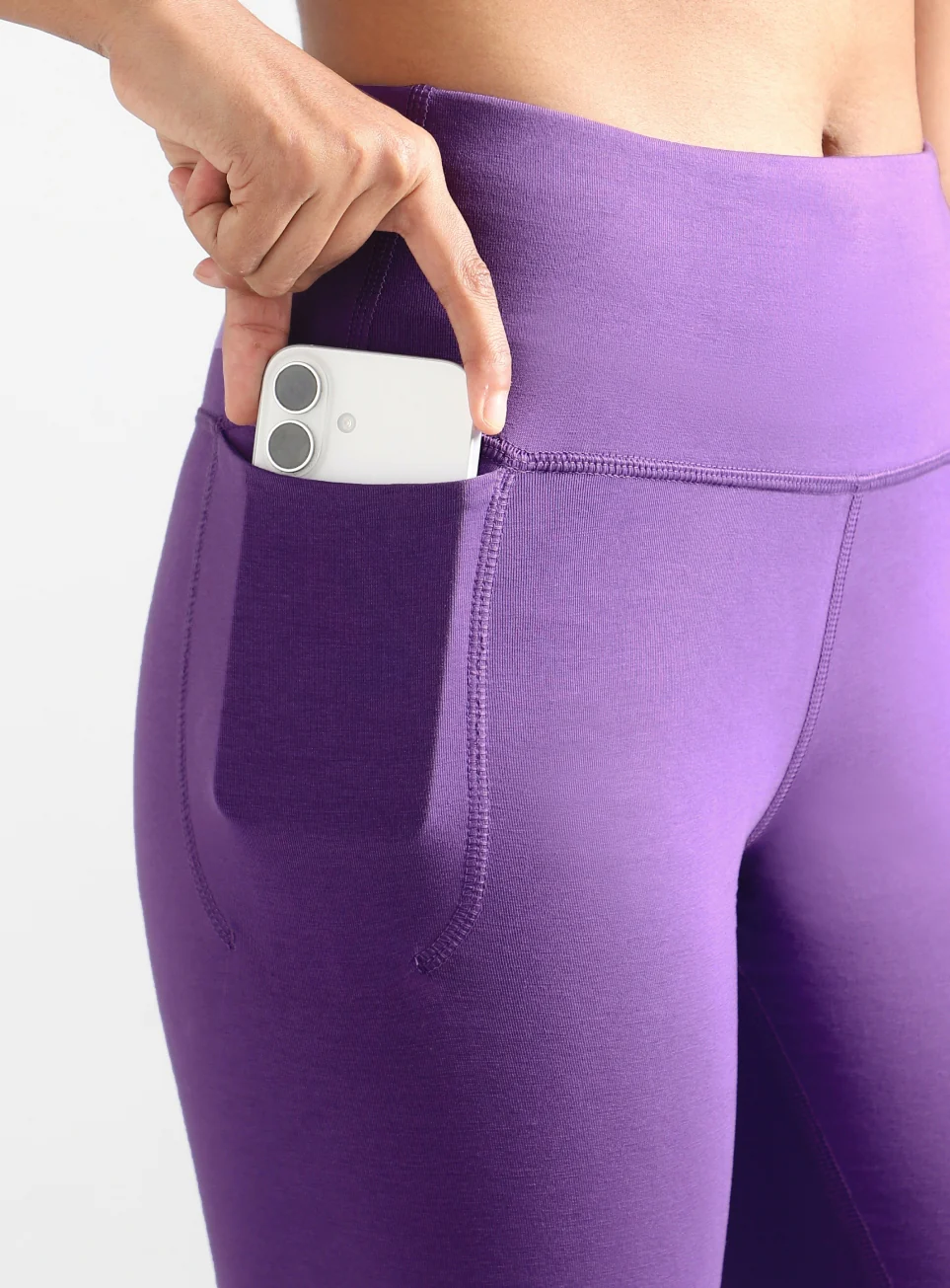 Women's Purple Breathe In-Out Yoga Cotton Tights - Image 7