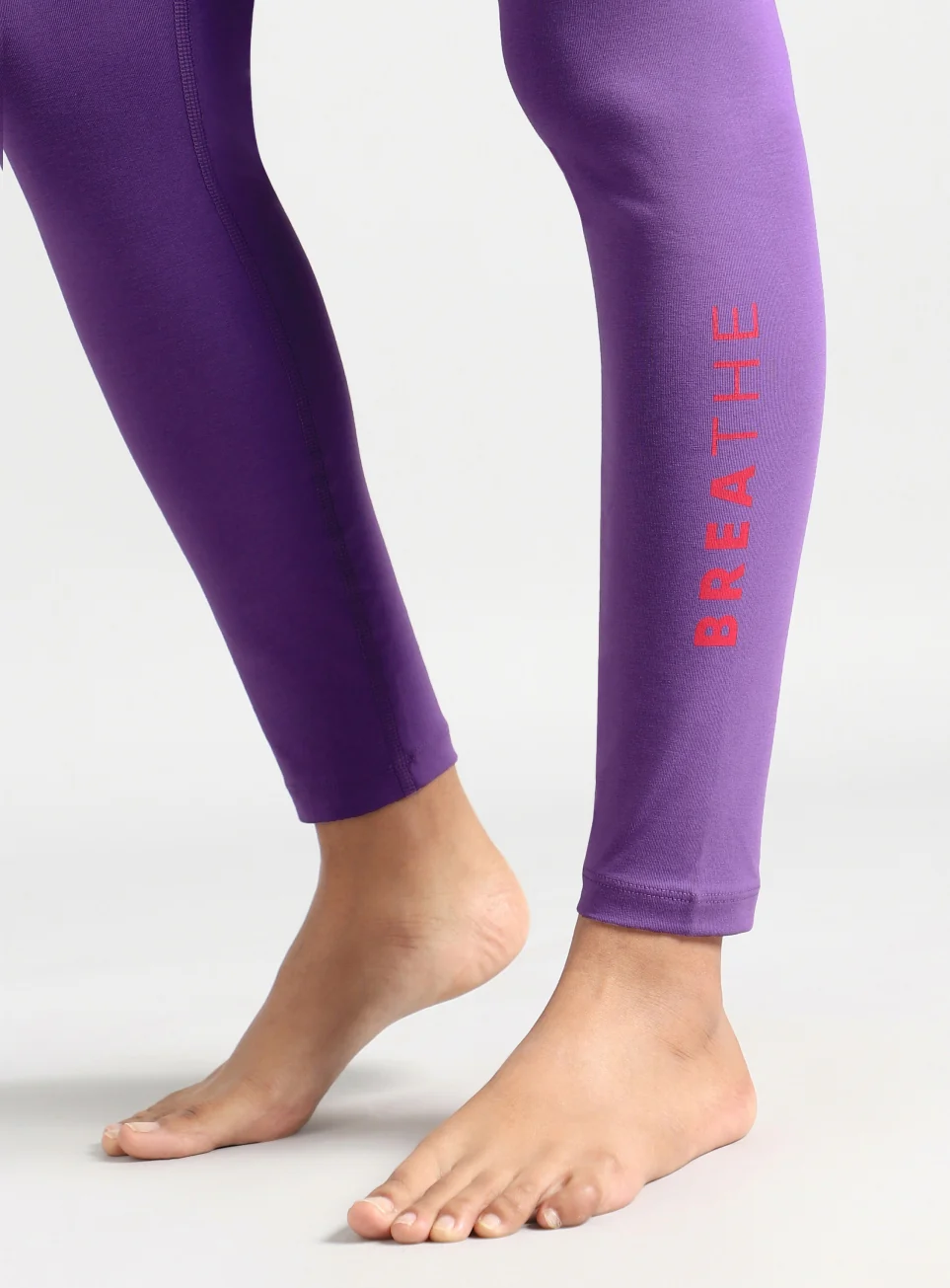 Women's Purple Breathe In-Out Yoga Cotton Tights - Image 8