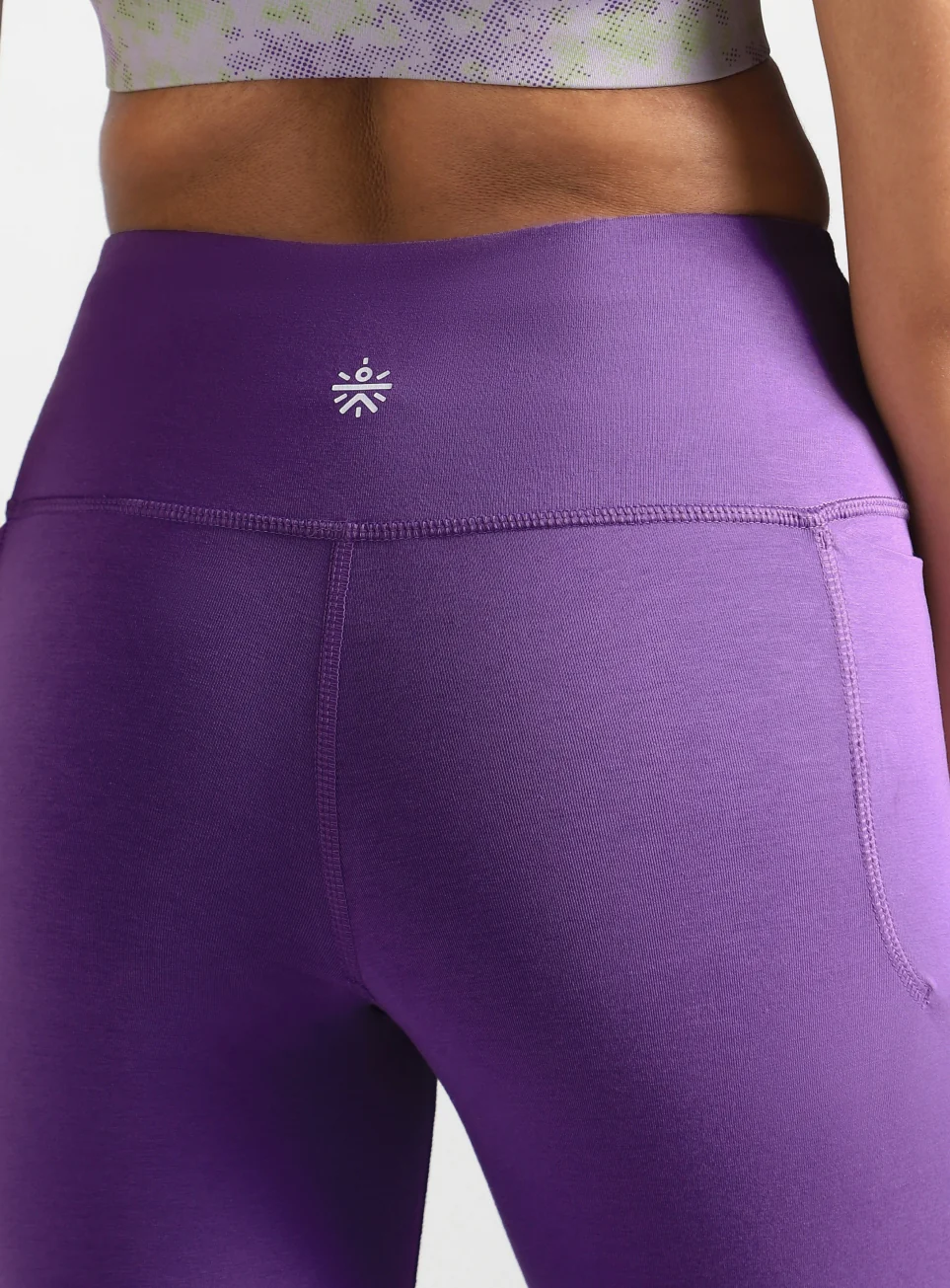 Women's Purple Breathe In-Out Yoga Cotton Tights - Image 9
