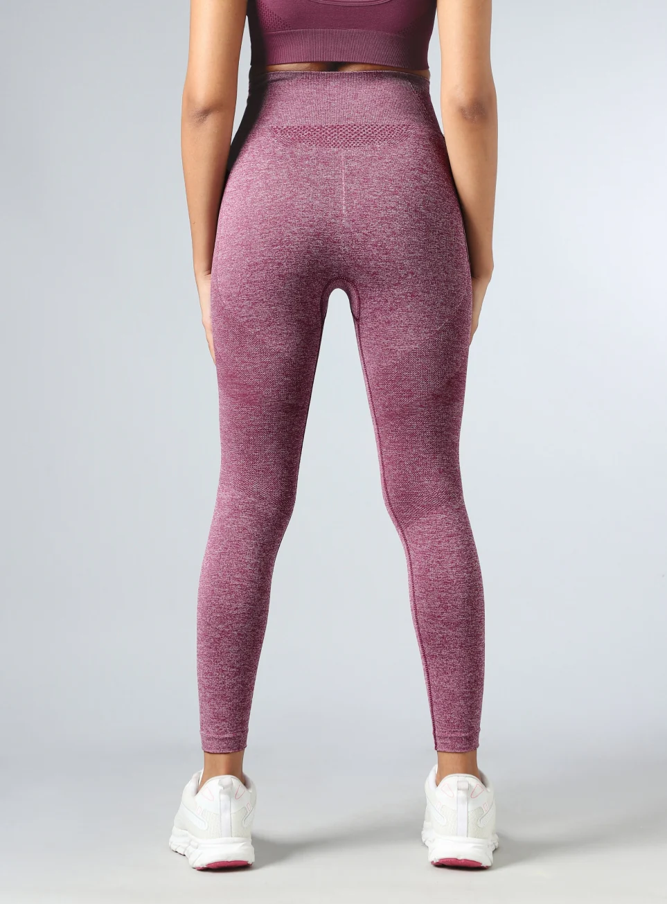 Women's Purple Contour Fit Seamless Tights - Image 6