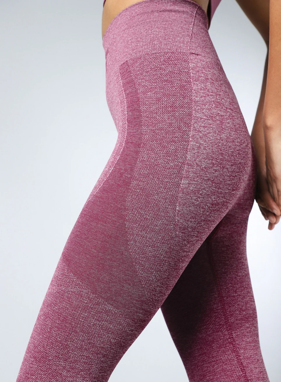 Women's Purple Contour Fit Seamless Tights - Image 8