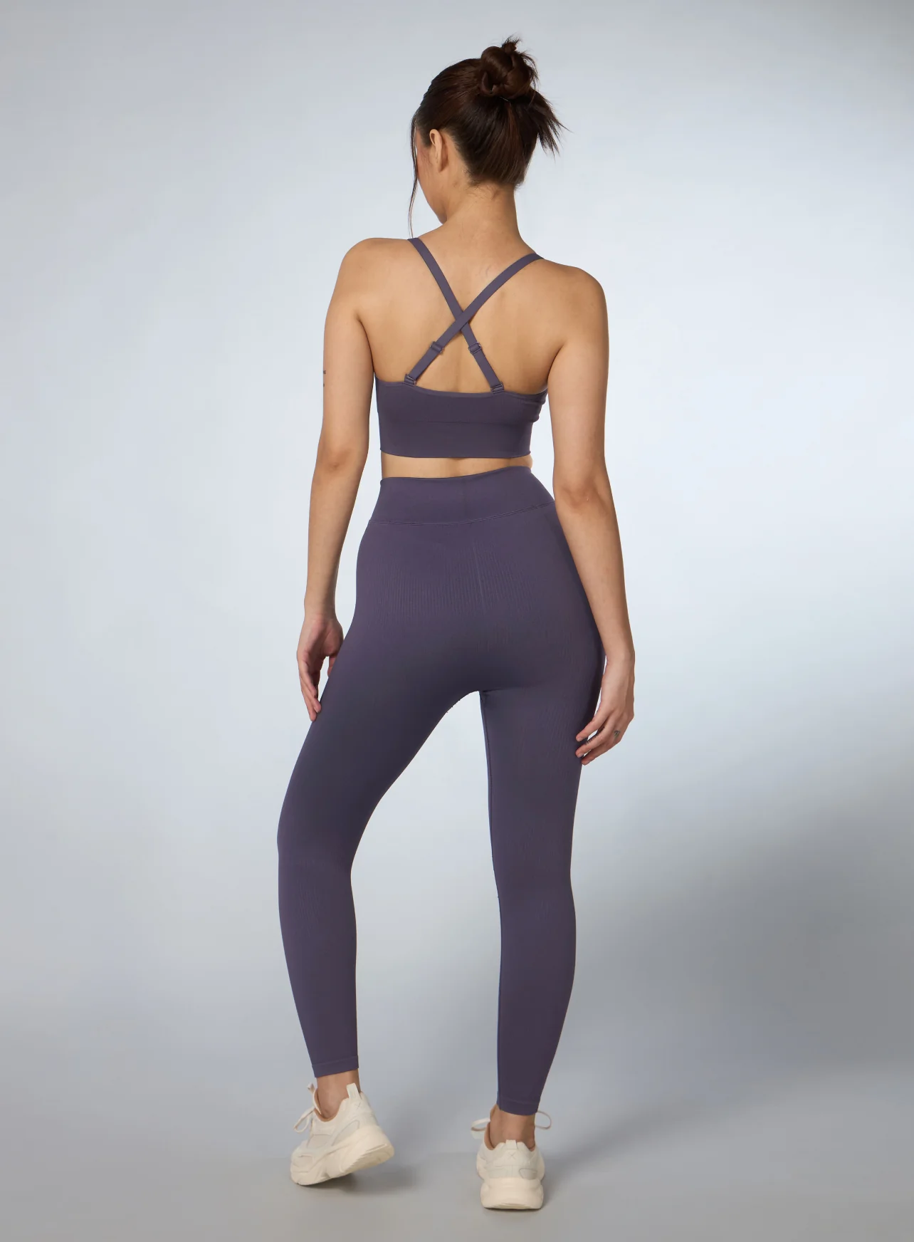 Women's Purple Cross Fit Seamless Co-ord Set - Image 5