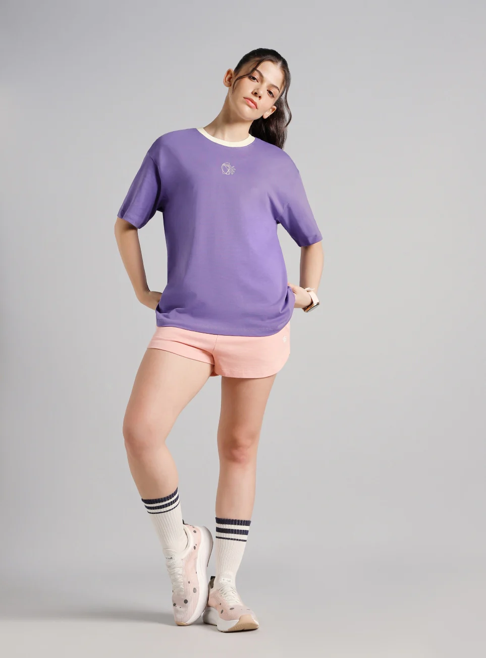 Women's Purple Cult Logomania Print Oversized Fit T-shirt - Image 2