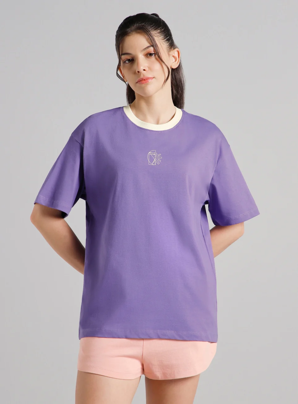 Women's Purple Cult Logomania Print Oversized Fit T-shirt - Image 4