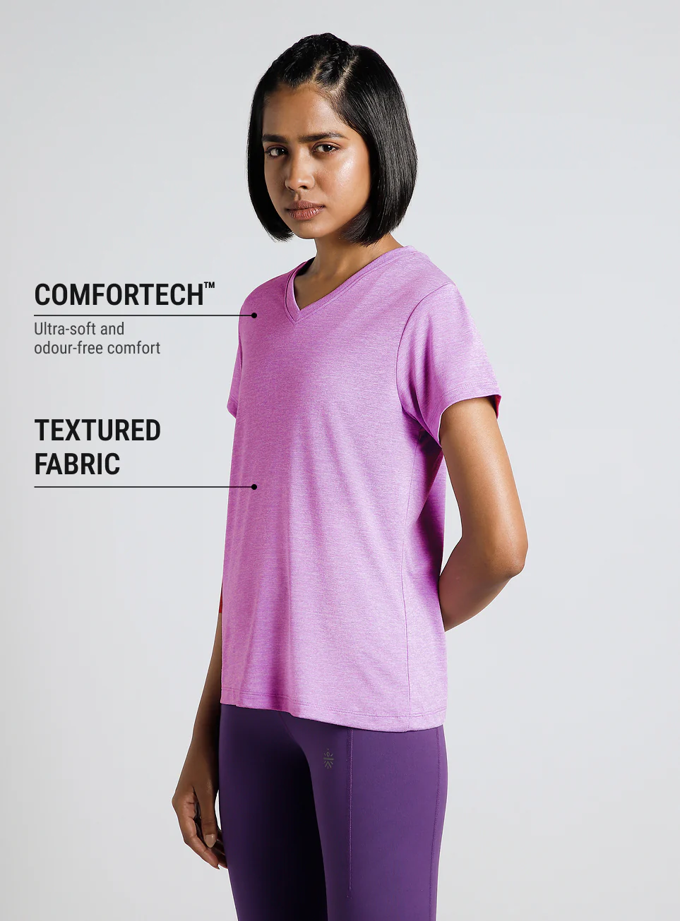 Women's Purple Cult Ulitmate Training COMFORtech™ V-Neck T-shirt - Image 5
