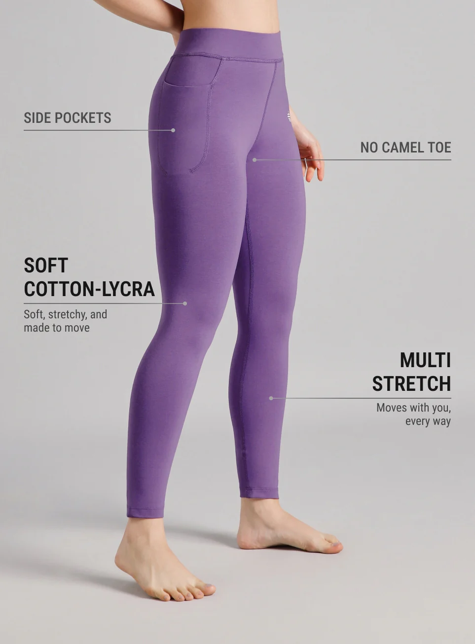 Women's Purple Embody Yoga Tights - Image 5