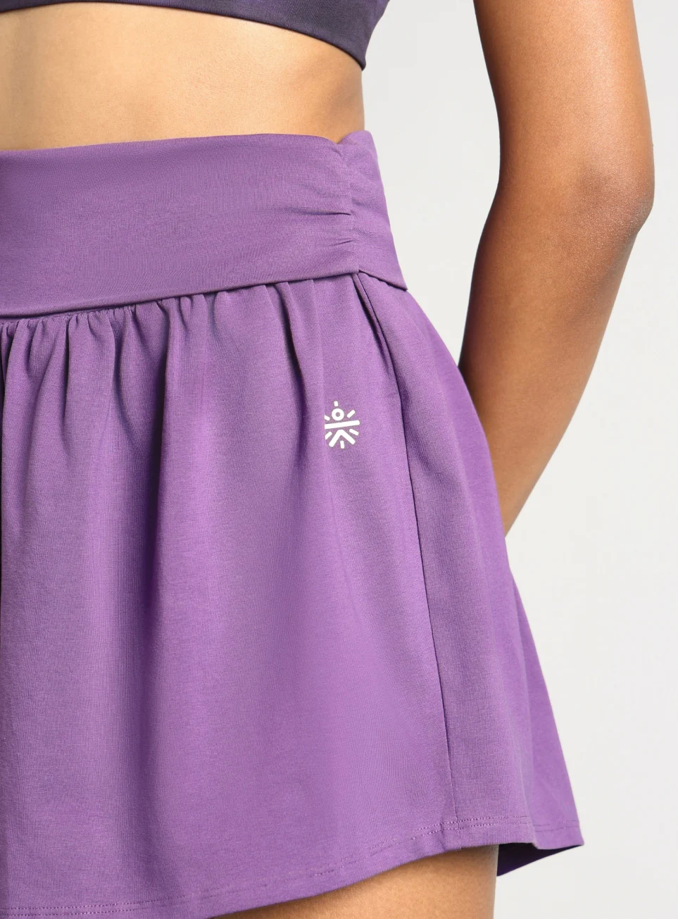 Women's Purple Flow Form Yoga Shorts - Image 7