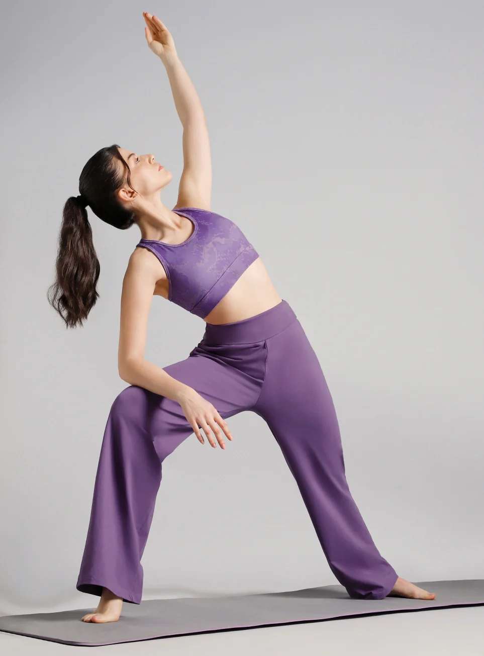 Women's Purple Flow Form Yoga Wide Leg Pants - Image 2
