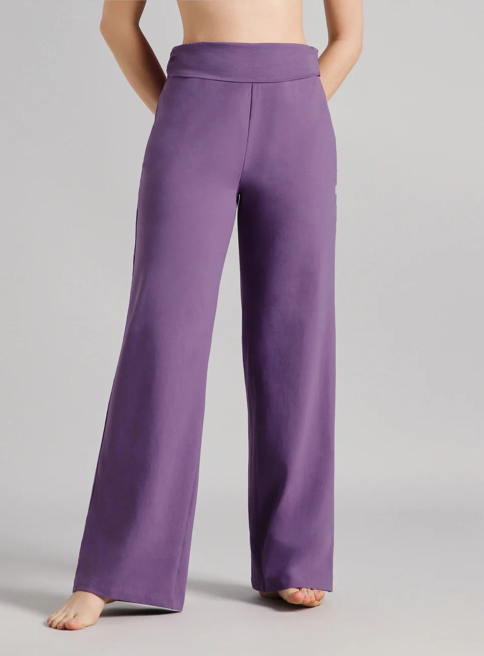 Women's Purple Flow Form Yoga Wide Leg Pants - Image 4