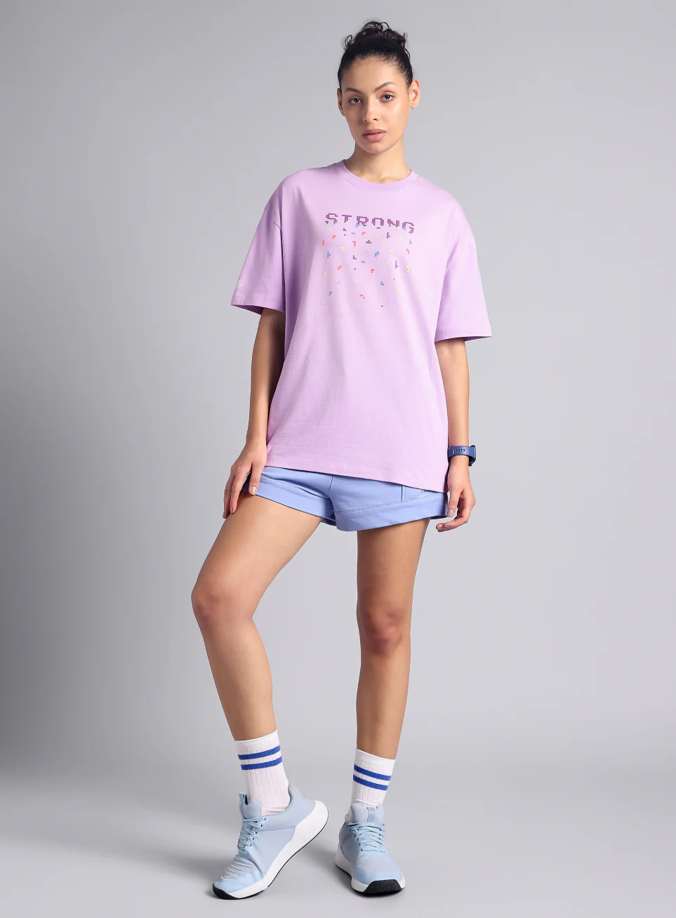 Women's Purple Graphic Oversized T-shirt - Image 2