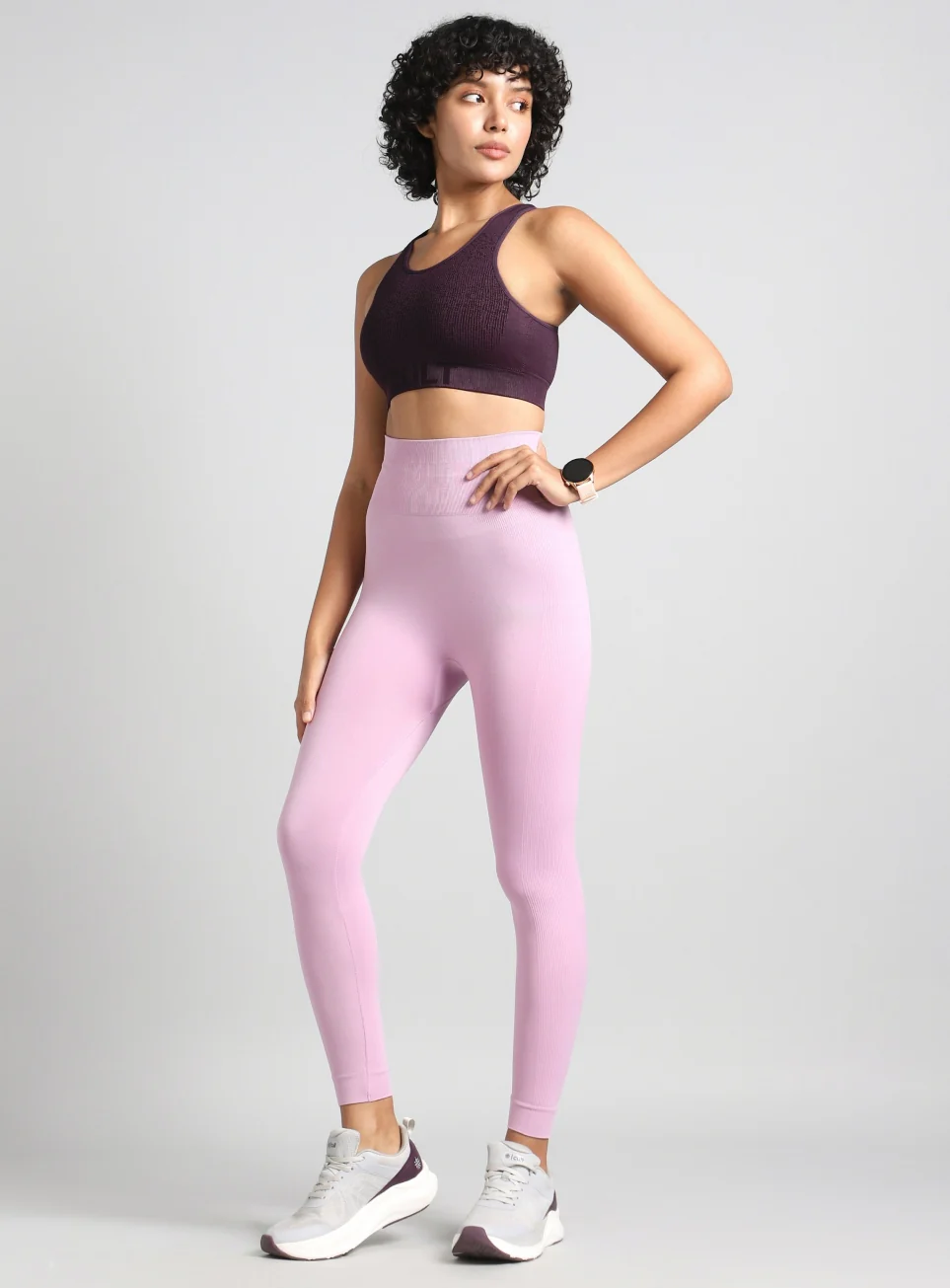 Women's Purple Medium Support Seamless Reversible Bra - Image 2