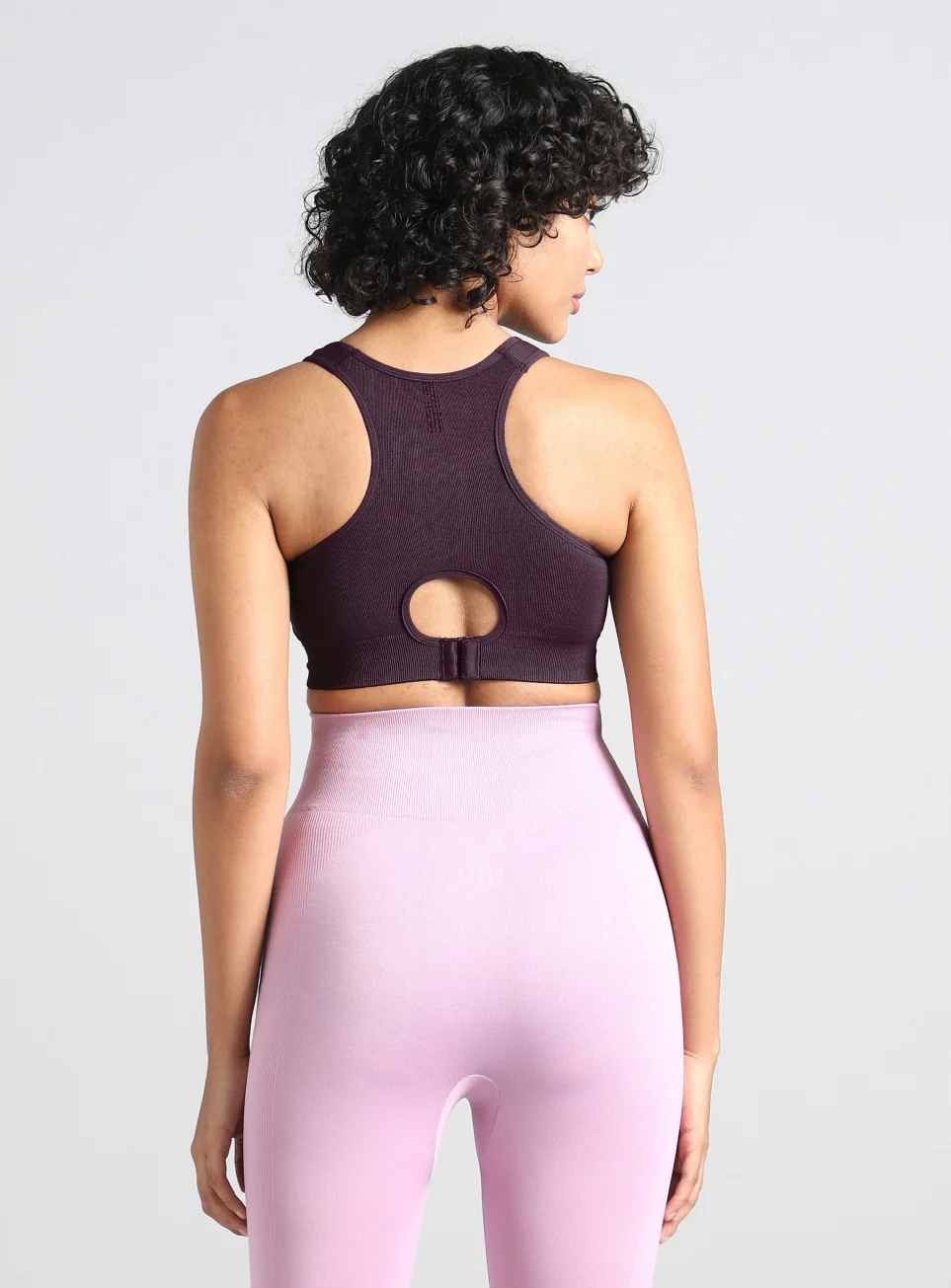 Women's Purple Medium Support Seamless Reversible Bra - Image 6