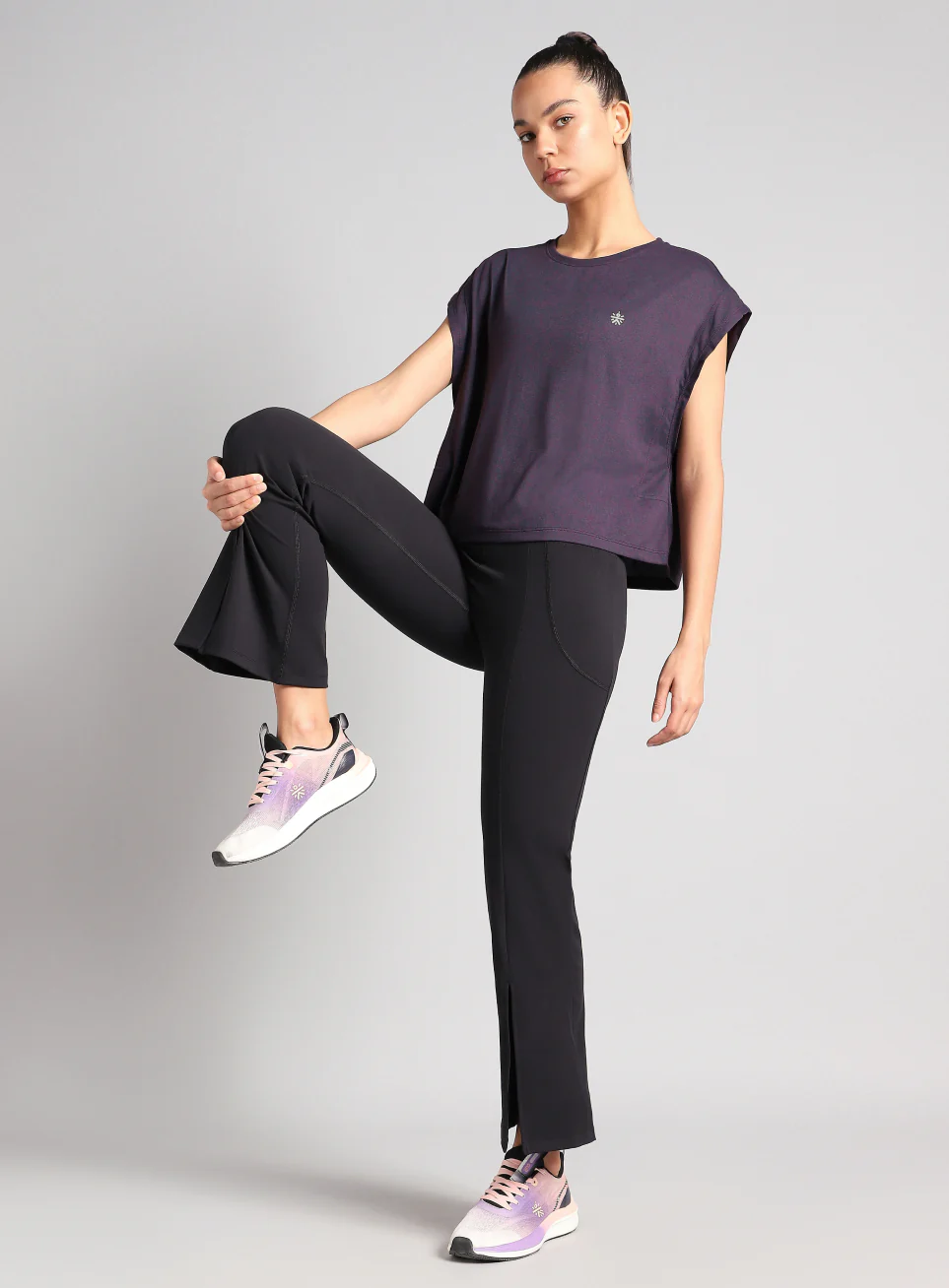 Women's Purple Muscle Flex COMFORtech T-shirt - Image 2